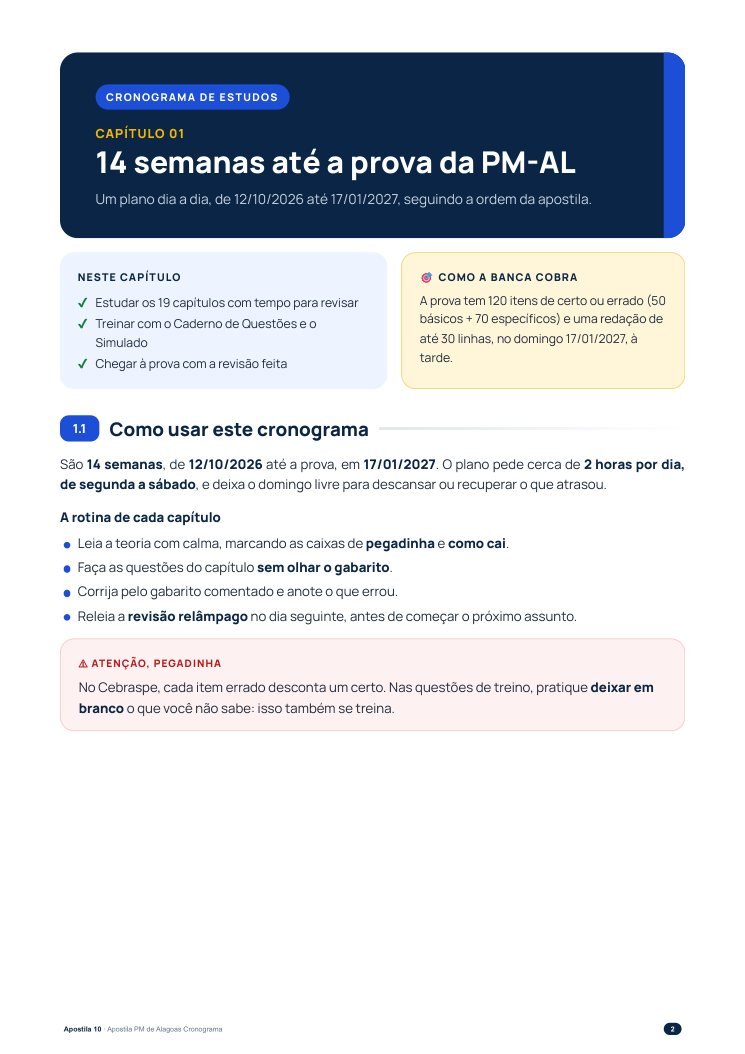 Página do cronograma