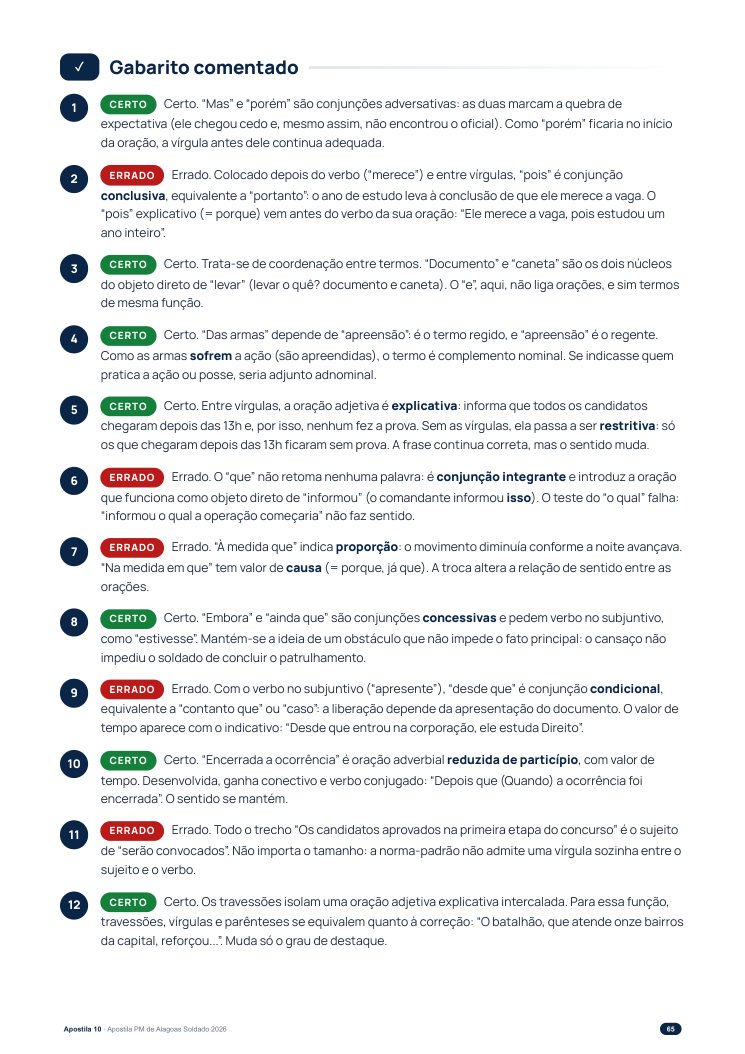 Gabarito comentado